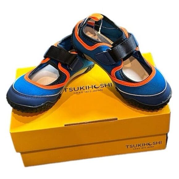 NEW Tsukihoshi Blue/Orange Mary Jane Neo Shoes, Sz 11.5 (EU 30, fits big!) - Picture 1 of 8